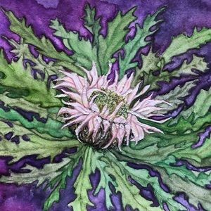 “Stemless Thistle” Watercolor Notecard